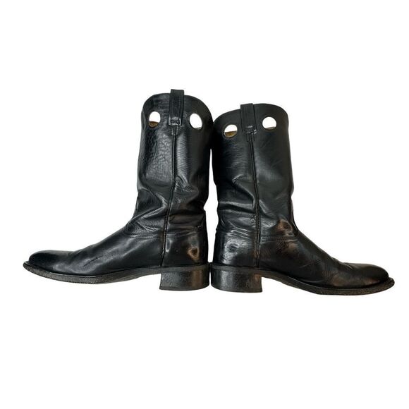 ACME Vintage Black Leather Cowboy Boots Size 9D - Picture 8 of 13